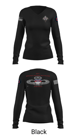 Women's Long Sleeve Vneck Shirt, 307th bsb, Army, Teamtime, Team time, sublimation, custom sports apparel, team uniforms, spirit wear, spiritwear, sports uniforms, custom shirts, team store, custom team store, fundraiser sports, apparel fundraiser