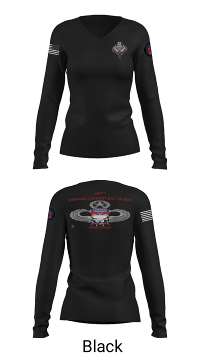 307th bsb 83120059 Women's Long Sleeve V-neck Shirt - 19