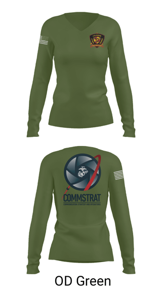 Womens Long Sleeve Vneck Shirt, 12th MLR COMMSTRAT, Marines, Teamtime, Team time, sublimation, custom sports apparel, team uniforms, spirit wear, spiritwear, sports uniforms, custom shirts, team store, custom team store, fundraiser sports, apparel fundraiser