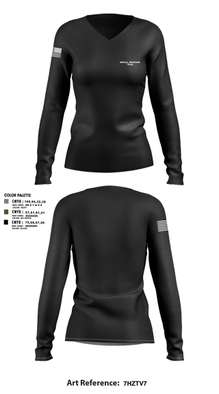 Womens Long Sleeve Vneck Shirt, Special Response Team, Police, Teamtime, Team time, sublimation, custom sports apparel, team uniforms, spirit wear, spiritwear, sports uniforms, custom shirts, team store, custom team store, fundraiser sports, apparel fundraiser