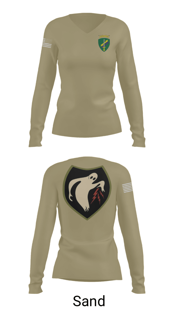 Women's Long Sleeve Vneck Shirt, 325th Tactical PSYOP Co. (A), Army, Teamtime, Team time, sublimation, custom sports apparel, team uniforms, spirit wear, spiritwear, sports uniforms, custom shirts, team store, custom team store, fundraiser sports, apparel fundraiser