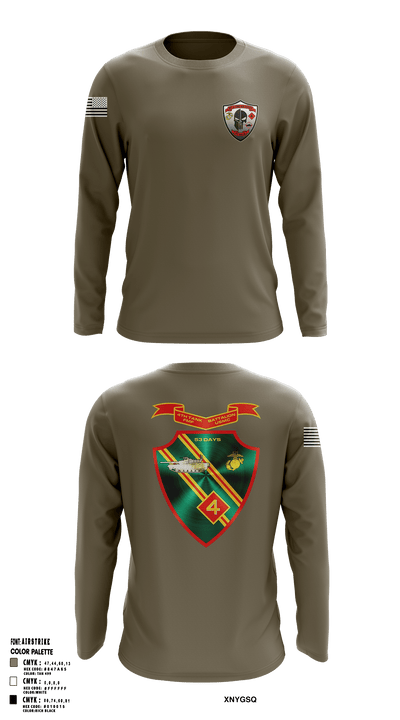 Det. 4 Tows and Scouts 4th Tank Battalion 82433945 Long Sleeve Performance Shirt - 3