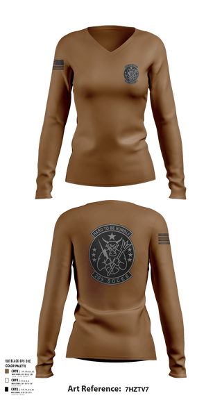 Women's Long Sleeve Vneck Shirt, 209th SOCES, , Teamtime, Team time, sublimation, custom sports apparel, team uniforms, spirit wear, spiritwear, sports uniforms, custom shirts, team store, custom team store, fundraiser sports, apparel fundraiser