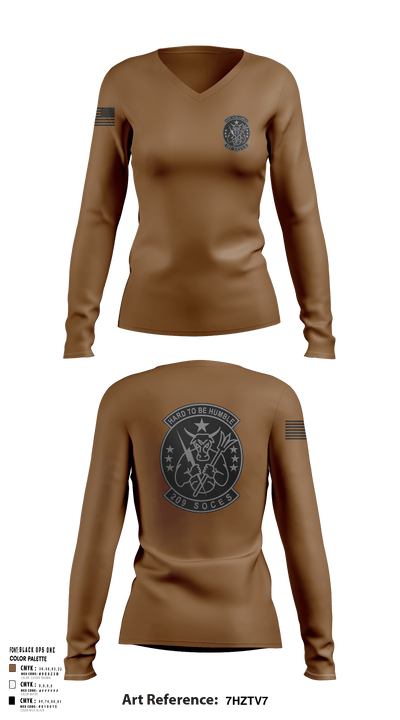 209th SOCES 34158969 Women's Long Sleeve V-neck Shirt - 134
