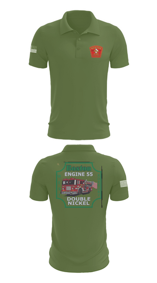 Short Sleeve Performance Polo, Boston Fire Department Engine 55, , Teamtime, Team time, sublimation, custom sports apparel, team uniforms, spirit wear, spiritwear, sports uniforms, custom shirts, team store, custom team store, fundraiser sports, apparel fundraiser