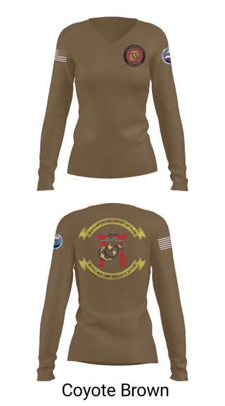 Women's Long Sleeve Vneck Shirt, MCIPAC, Marines, Teamtime, Team time, sublimation, custom sports apparel, team uniforms, spirit wear, spiritwear, sports uniforms, custom shirts, team store, custom team store, fundraiser sports, apparel fundraiser