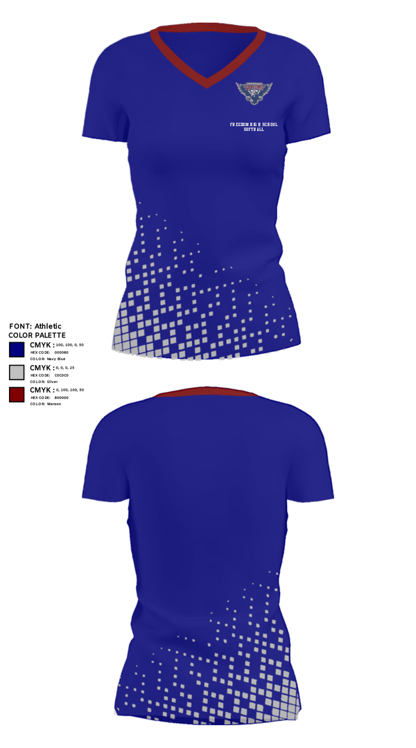 Women's Short Sleeve Vneck Shirt, Freedom High School Softball, Softball, Teamtime, Team time, sublimation, custom sports apparel, team uniforms, spirit wear, spiritwear, sports uniforms, custom shirts, team store, custom team store, fundraiser sports, apparel fundraiser