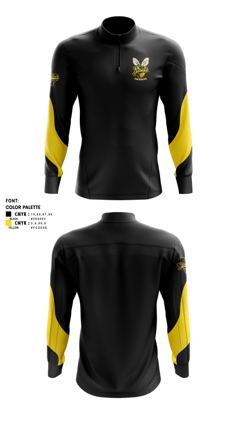 Quarter Zip Jacket, Denison High School Swimming, Swimming, Teamtime, Team time, sublimation, custom sports apparel, team uniforms, spirit wear, spiritwear, sports uniforms, custom shirts, team store, custom team store, fundraiser sports, apparel fundraiser
