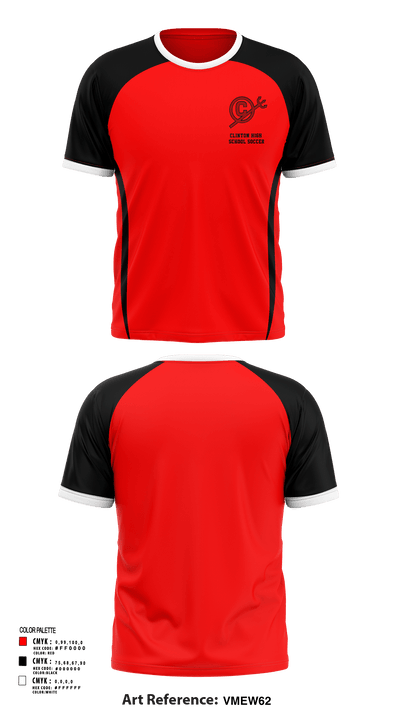 Clinton High School Soccer 53608379 Short Sleeve Performance Shirt - 126