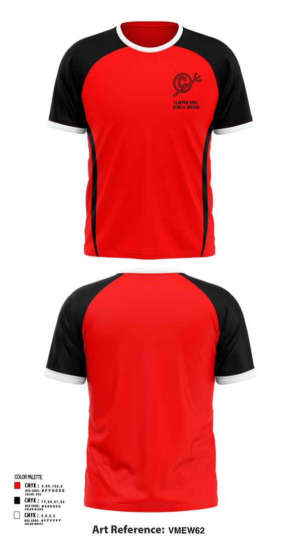 Short Sleeve Performance Shirt, Clinton High School Soccer, Men's Soccer, Teamtime, Team time, sublimation, custom sports apparel, team uniforms, spirit wear, spiritwear, sports uniforms, custom shirts, team store, custom team store, fundraiser sports, apparel fundraiser