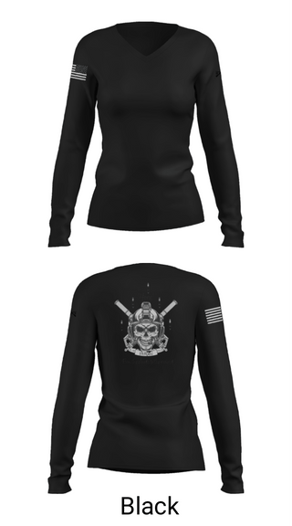 Womens Long Sleeve Vneck Shirt, C co 1-185 Th, Army, Teamtime, Team time, sublimation, custom sports apparel, team uniforms, spirit wear, spiritwear, sports uniforms, custom shirts, team store, custom team store, fundraiser sports, apparel fundraiser