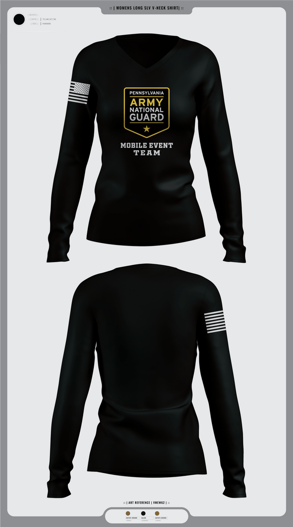 Womens Long Sleeve Vneck Shirt, Recruiting, National Guard, Teamtime, Team time, sublimation, custom sports apparel, team uniforms, spirit wear, spiritwear, sports uniforms, custom shirts, team store, custom team store, fundraiser sports, apparel fundraiser