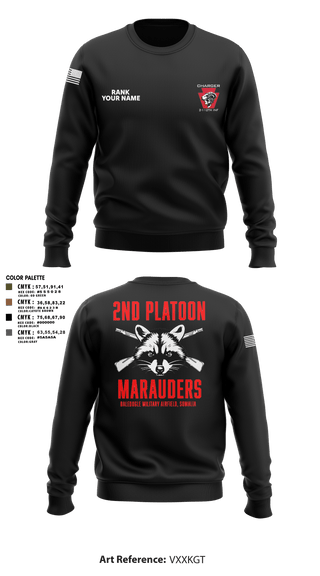 Crew Neck Sweatshirt, Charger Co. / 2-112th Infantry Battalion, National Guard, Teamtime, Team time, sublimation, custom sports apparel, team uniforms, spirit wear, spiritwear, sports uniforms, custom shirts, team store, custom team store, fundraiser sports, apparel fundraiser