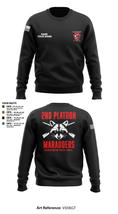 Charger Co. / 2-112th Infantry Battalion 37738588 Crew Neck Sweatshirt - 36
