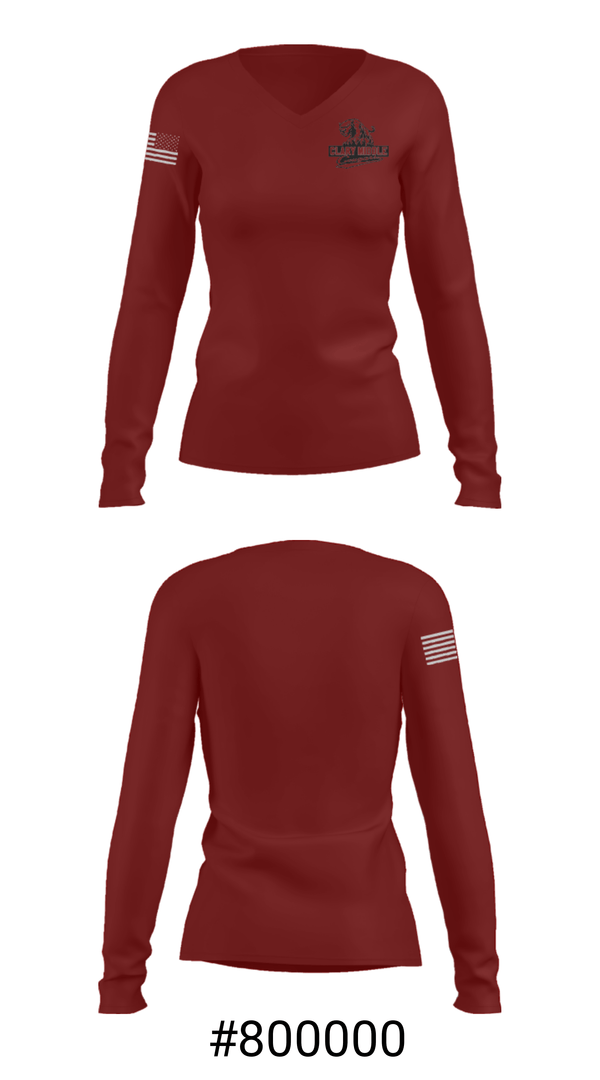 Women's Long Sleeve Vneck Shirt, Clary Middle School Lacrosse, Men's Lacrosse, Teamtime, Team time, sublimation, custom sports apparel, team uniforms, spirit wear, spiritwear, sports uniforms, custom shirts, team store, custom team store, fundraiser sports, apparel fundraiser