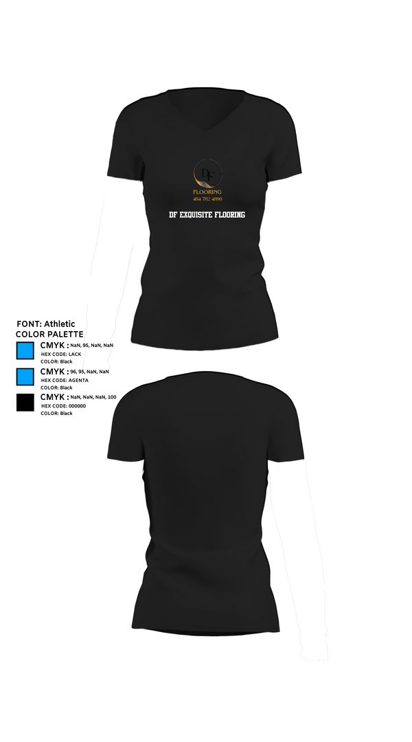 Womens Short Sleeve Vneck Shirt, DF EXQUISITE FLOORING, , Teamtime, Team time, sublimation, custom sports apparel, team uniforms, spirit wear, spiritwear, sports uniforms, custom shirts, team store, custom team store, fundraiser sports, apparel fundraiser