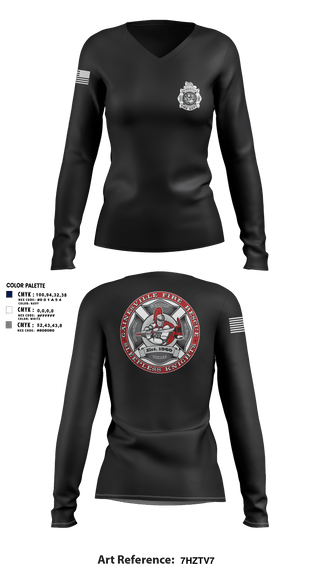 Womens Long Sleeve Vneck Shirt, GFR Station 3, Fire Department, Teamtime, Team time, sublimation, custom sports apparel, team uniforms, spirit wear, spiritwear, sports uniforms, custom shirts, team store, custom team store, fundraiser sports, apparel fundraiser