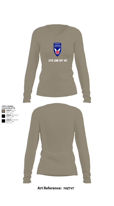 11th ABN DIV WO 32210325 Women's Long Sleeve V-neck Shirt - 62