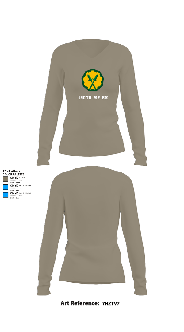 Womens Long Sleeve Vneck Shirt, 160th mp bn, Army, Teamtime, Team time, sublimation, custom sports apparel, team uniforms, spirit wear, spiritwear, sports uniforms, custom shirts, team store, custom team store, fundraiser sports, apparel fundraiser