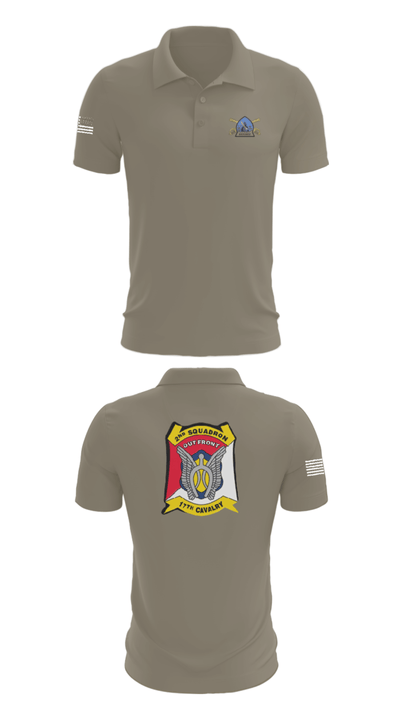 B Troop 2-17 Cav REGT 36740014 Short Sleeve Performance Polo - 67