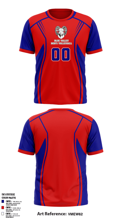 Blue Valley High School Volleyball 55453386 Short Sleeve Performance Shirt - 6