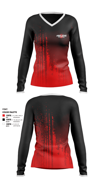 West Oso High School Softball 14297396 Women's Long Sleeve V-neck Shirt - 1