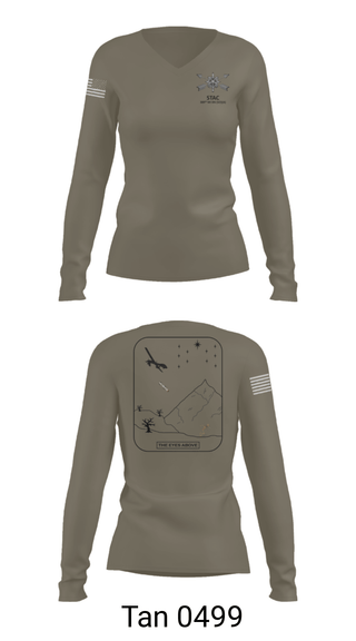 Womens Long Sleeve Vneck Shirt, STAC, 389th MI BN (SO)(A), Army, Teamtime, Team time, sublimation, custom sports apparel, team uniforms, spirit wear, spiritwear, sports uniforms, custom shirts, team store, custom team store, fundraiser sports, apparel fundraiser
