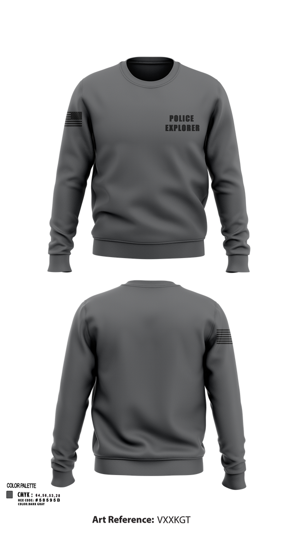 Crew Neck Sweatshirt, Police Explorer, Police, Teamtime, Team time, sublimation, custom sports apparel, team uniforms, spirit wear, spiritwear, sports uniforms, custom shirts, team store, custom team store, fundraiser sports, apparel fundraiser