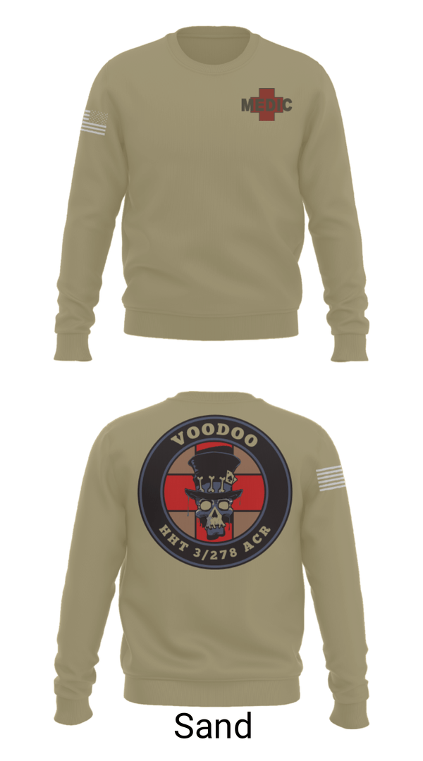 Crew Neck Sweatshirt, Voodoo Medics, National Guard, Teamtime, Team time, sublimation, custom sports apparel, team uniforms, spirit wear, spiritwear, sports uniforms, custom shirts, team store, custom team store, fundraiser sports, apparel fundraiser