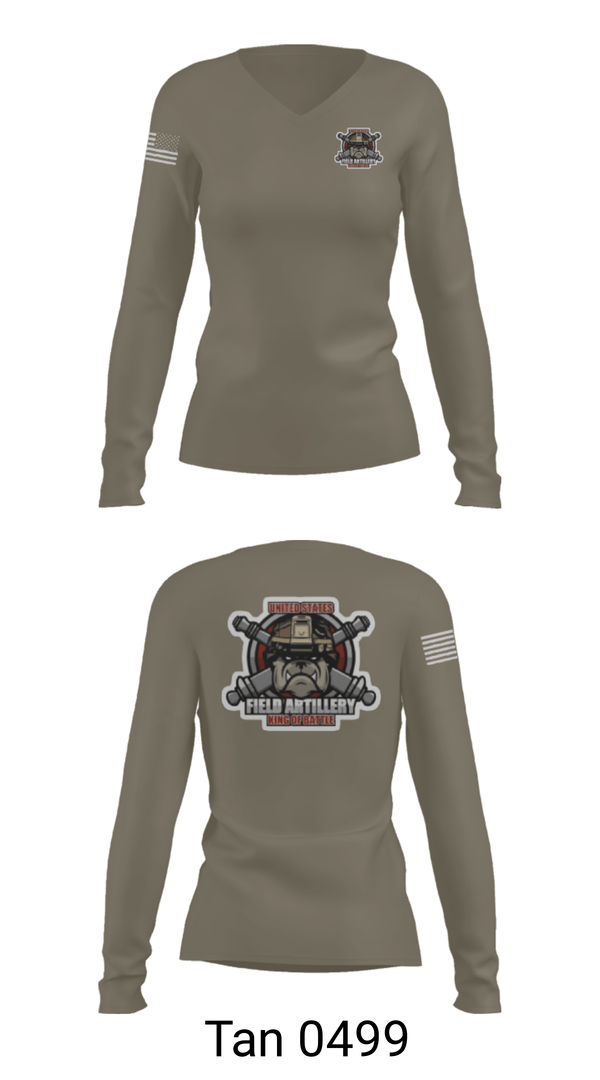 Women's Long Sleeve Vneck Shirt, Bravo Battery, Army, Teamtime, Team time, sublimation, custom sports apparel, team uniforms, spirit wear, spiritwear, sports uniforms, custom shirts, team store, custom team store, fundraiser sports, apparel fundraiser