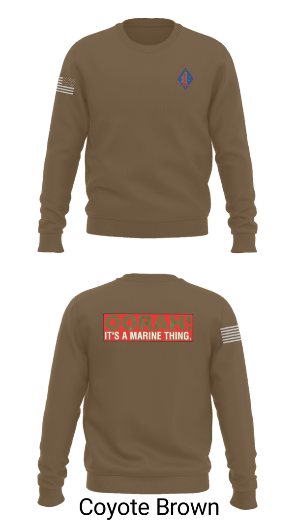 Crew Neck Sweatshirt, 1st Marine Regiment, Marines, Teamtime, Team time, sublimation, custom sports apparel, team uniforms, spirit wear, spiritwear, sports uniforms, custom shirts, team store, custom team store, fundraiser sports, apparel fundraiser