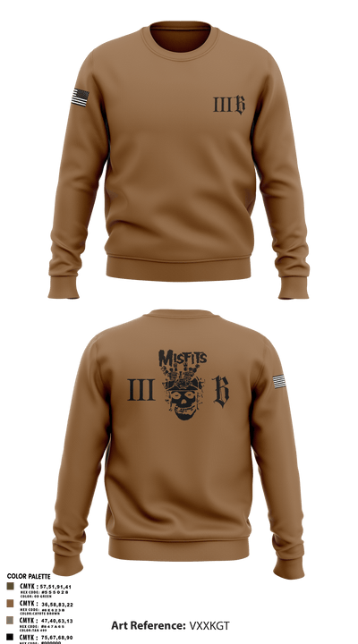 3B 1-325 AIR, 2BCT, 82ND ABN DIV 78191368 Crew Neck Sweatshirt - 110
