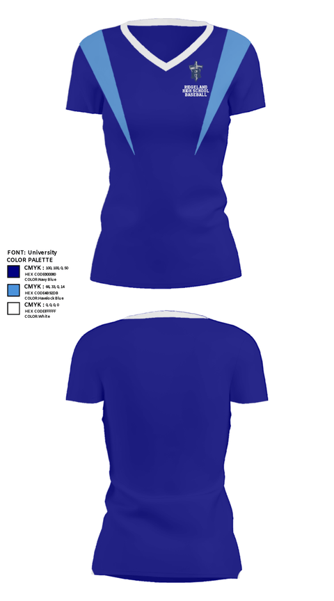 Women's Short Sleeve Vneck Shirt, Ridgeland High School Baseball, Baseball, Teamtime, Team time, sublimation, custom sports apparel, team uniforms, spirit wear, spiritwear, sports uniforms, custom shirts, team store, custom team store, fundraiser sports, apparel fundraiser