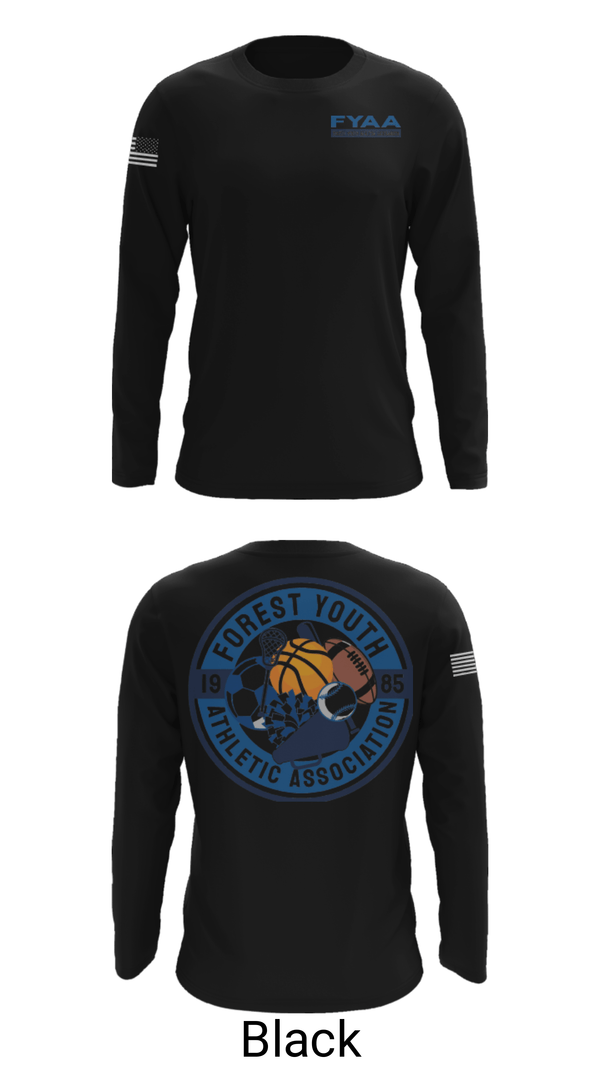 Long Sleeve Performance Shirt, Forest Youth Athletic Association Football, Football, Teamtime, Team time, sublimation, custom sports apparel, team uniforms, spirit wear, spiritwear, sports uniforms, custom shirts, team store, custom team store, fundraiser sports, apparel fundraiser