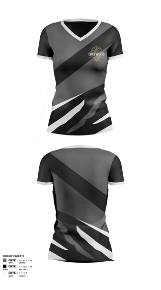Womens Short Sleeve Vneck Shirt, Lakewood High School Bsketball, Women's Basketball, Teamtime, Team time, sublimation, custom sports apparel, team uniforms, spirit wear, spiritwear, sports uniforms, custom shirts, team store, custom team store, fundraiser sports, apparel fundraiser