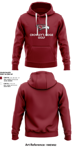 Hoodie, Crowley'S Ridge Academy Golf, Golf, Teamtime, Team time, sublimation, custom sports apparel, team uniforms, spirit wear, spiritwear, sports uniforms, custom shirts, team store, custom team store, fundraiser sports, apparel fundraiser