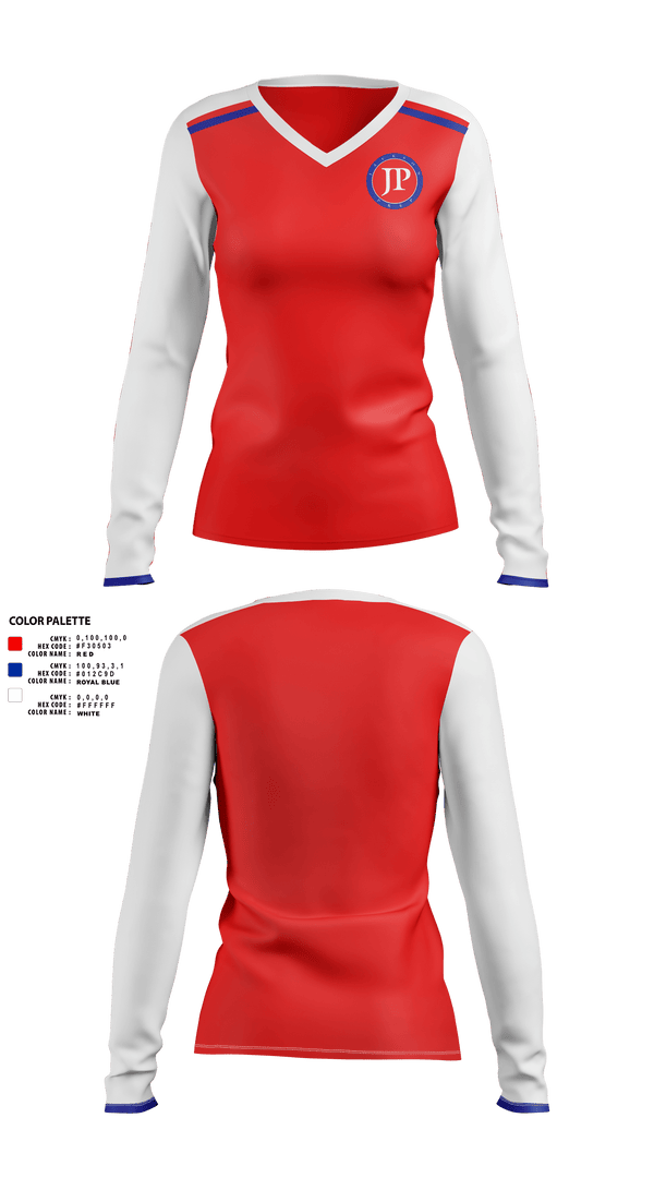 Womens Long Sleeve Vneck Shirt, Jackson Preparatory School Swimming, Swimming, Teamtime, Team time, sublimation, custom sports apparel, team uniforms, spirit wear, spiritwear, sports uniforms, custom shirts, team store, custom team store, fundraiser sports, apparel fundraiser