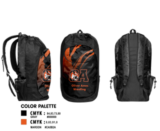 Gear Bag, Oliver Ames High School Wrestling, Wrestling, Teamtime, Team time, sublimation, custom sports apparel, team uniforms, spirit wear, spiritwear, sports uniforms, custom shirts, team store, custom team store, fundraiser sports, apparel fundraiser