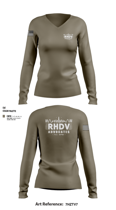 711 HPW/RHDV 93111099 Women's Long Sleeve V-neck Shirt - 3