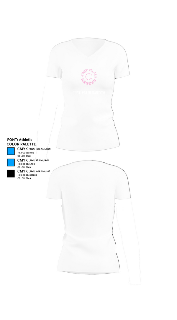 Womens Short Sleeve Vneck Shirt, Just Plain Random, , Teamtime, Team time, sublimation, custom sports apparel, team uniforms, spirit wear, spiritwear, sports uniforms, custom shirts, team store, custom team store, fundraiser sports, apparel fundraiser