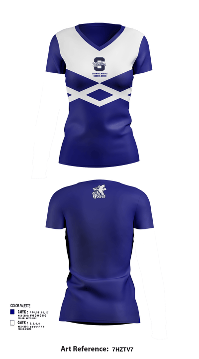 Shawnee Middle School Cheer 74518757 Women's Short Sleeve V-neck Shirt - 130