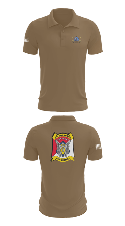 B Troop 2-17 Cav REGT 36740014 Short Sleeve Performance Polo - 7