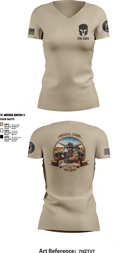 776 EABS 35184254 Women's Short Sleeve V-neck Shirt - 1