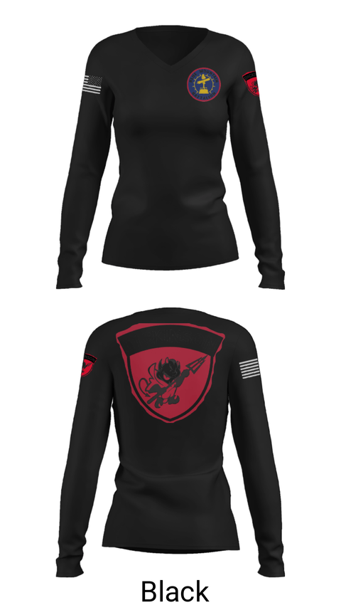 Women's Long Sleeve Vneck Shirt, DICKINSON PLATOON, Army, Teamtime, Team time, sublimation, custom sports apparel, team uniforms, spirit wear, spiritwear, sports uniforms, custom shirts, team store, custom team store, fundraiser sports, apparel fundraiser