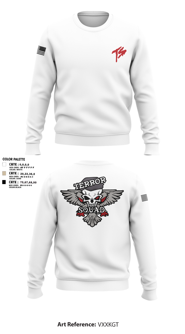 Crew Neck Sweatshirt, Terro Squad, Army, Teamtime, Team time, sublimation, custom sports apparel, team uniforms, spirit wear, spiritwear, sports uniforms, custom shirts, team store, custom team store, fundraiser sports, apparel fundraiser