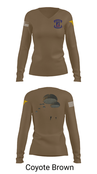 Womens Long Sleeve Vneck Shirt 1, 173rd Airborne Division, Army, Teamtime, Team time, sublimation, custom sports apparel, team uniforms, spirit wear, spiritwear, sports uniforms, custom shirts, team store, custom team store, fundraiser sports, apparel fundraiser