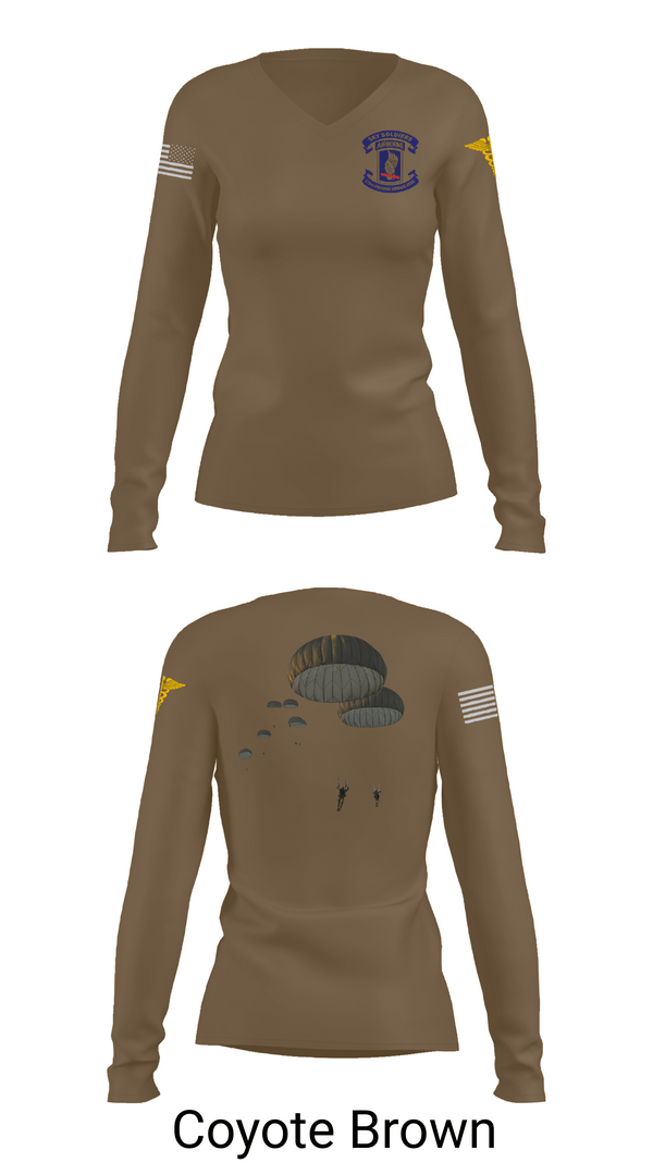 Womens Long Sleeve Vneck Shirt 1, 173rd Airborne Division, Army, Teamtime, Team time, sublimation, custom sports apparel, team uniforms, spirit wear, spiritwear, sports uniforms, custom shirts, team store, custom team store, fundraiser sports, apparel fundraiser