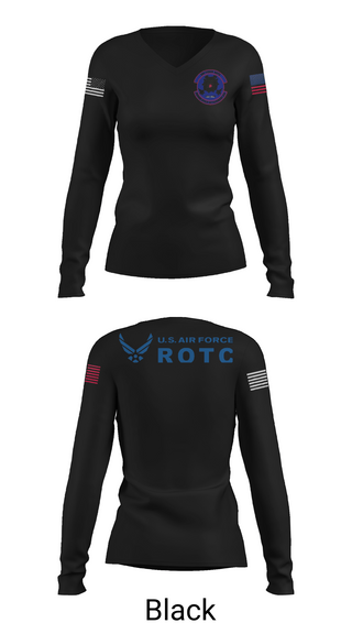 Womens Long Sleeve Vneck Shirt, Detachment 035, Air Force, Teamtime, Team time, sublimation, custom sports apparel, team uniforms, spirit wear, spiritwear, sports uniforms, custom shirts, team store, custom team store, fundraiser sports, apparel fundraiser