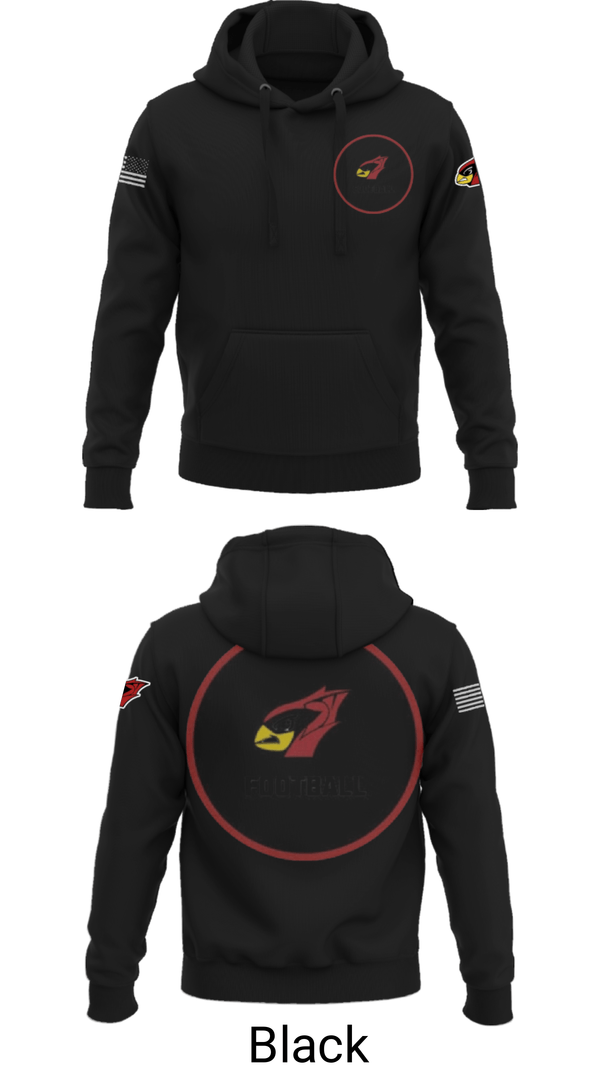Hoodie, Del valle cardinals, Football, Teamtime, Team time, sublimation, custom sports apparel, team uniforms, spirit wear, spiritwear, sports uniforms, custom shirts, team store, custom team store, fundraiser sports, apparel fundraiser