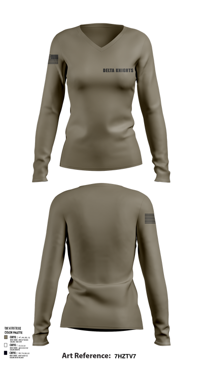Delta Knights 65030164 Women's Long Sleeve V-neck Shirt - 102
